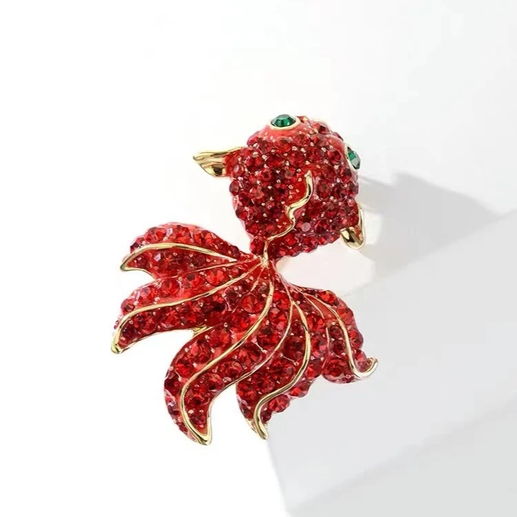 铜合金合成锆石胸针 锦鲤胸针百搭款精致设计素款胸花时尚饰品244