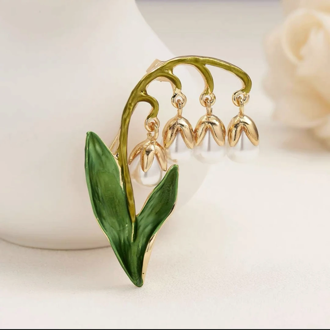 锌合金合成锆石胸针 蓝铃花简约胸花法式优雅百搭胸针时尚饰品149