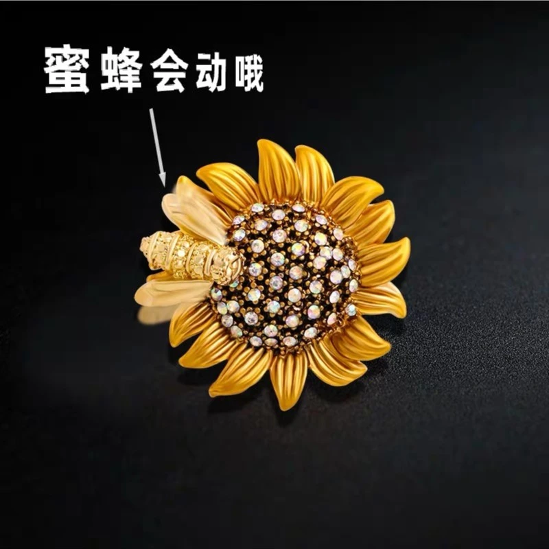 锌合金合成锆石胸针 灵动蜜蜂胸花高档百搭胸针防走光时尚饰品196