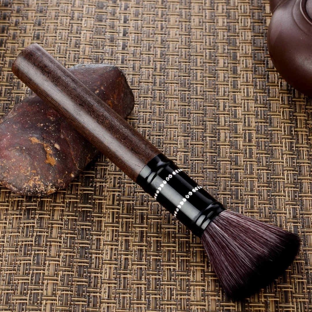 不掉毛黑檀木养壶笔家用茶道六君子毛笔打扫茶台小扫帚扫水茶配件