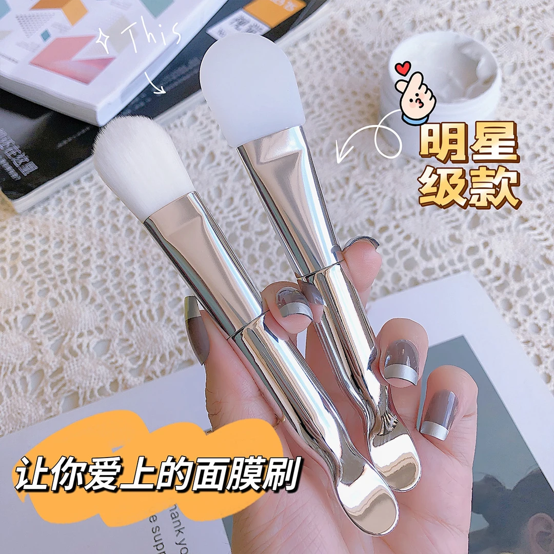 美容自制调膜碗面膜刷灌肤水疗软毛刷子硅胶刷勺子双头美容院专用
