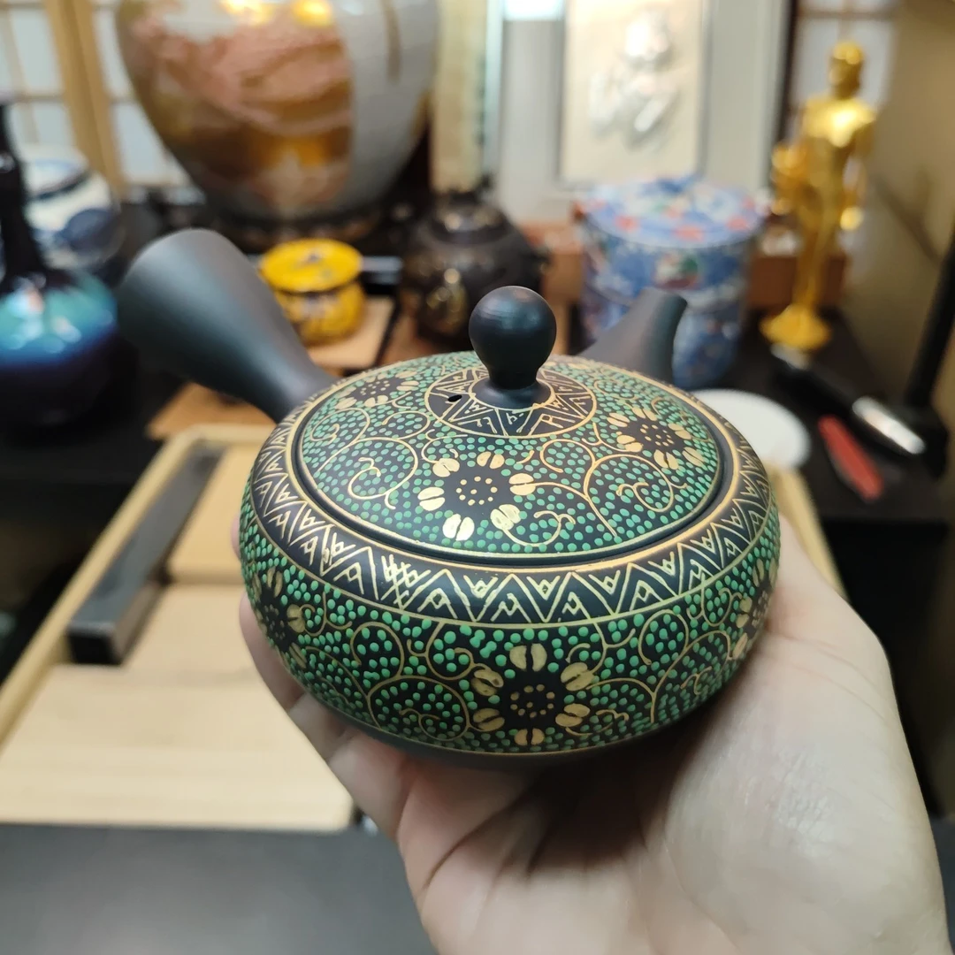 手工青粒茶壶侧把壶L 7A14 N
