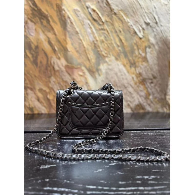 HIRMRIS手工真皮包550778-黑 香小邮差乌黑20底长