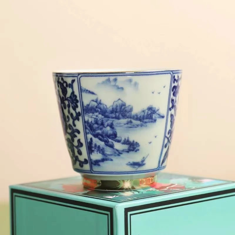Art Make Taste/成艺山水缠枝高义杯青花主人杯手工手绘品茗杯