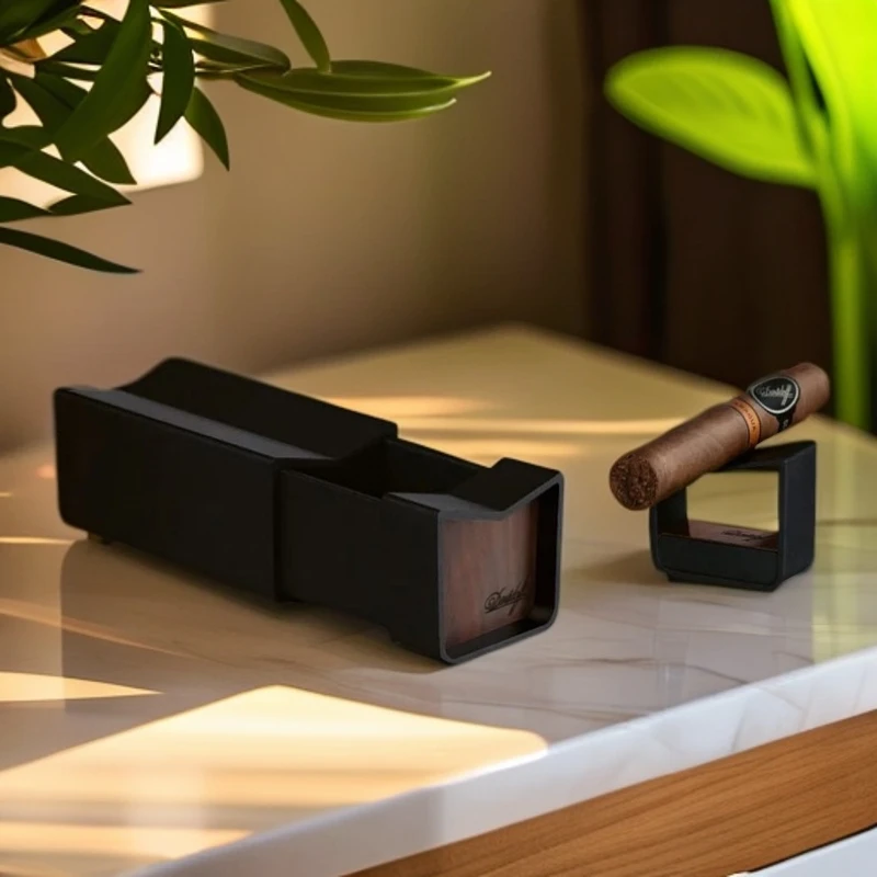 有时雪茄烟灰缸大卫杜夫雪茄烟灰缸高档便携式抽屉封闭车载送男友