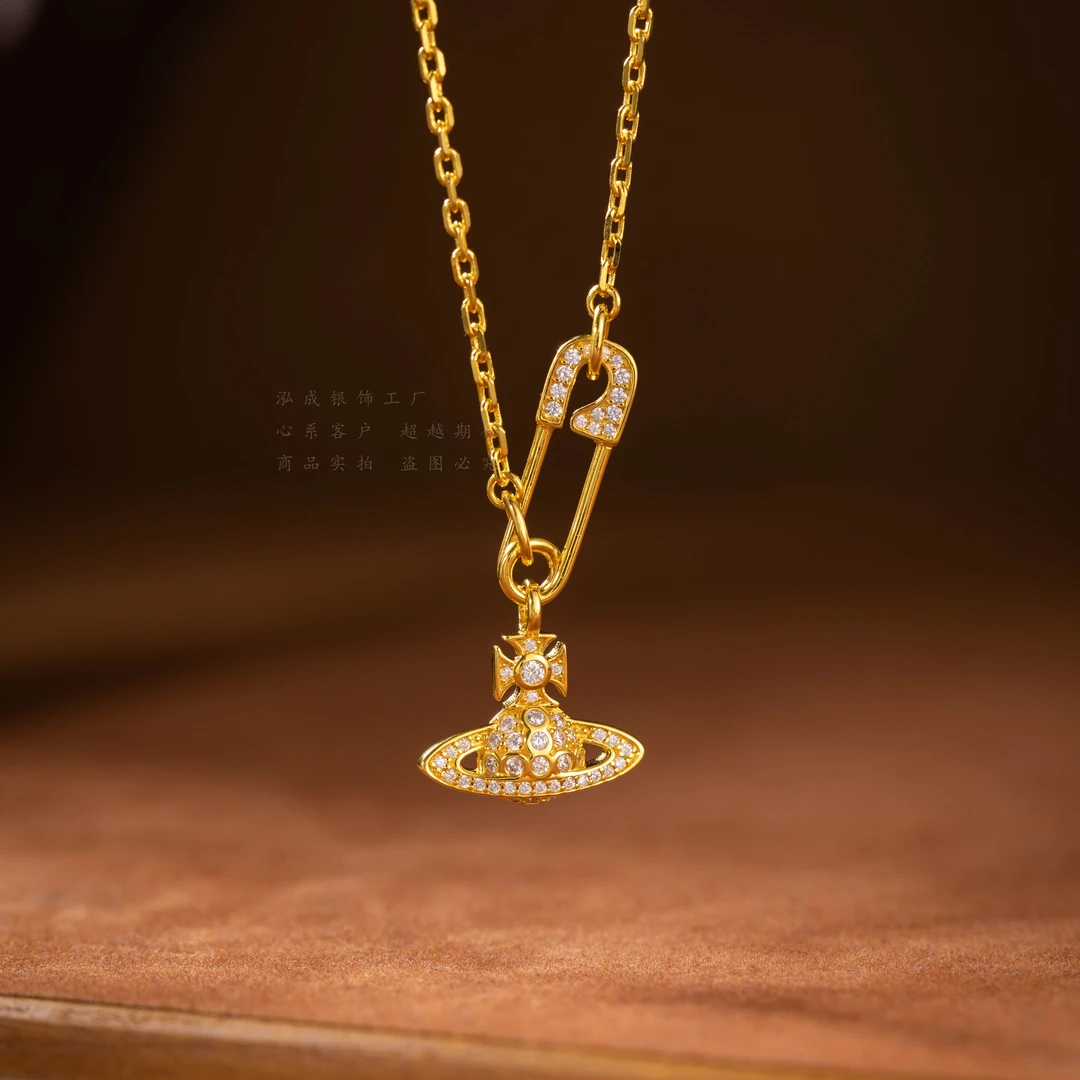 坠链均足银 西太家金店同款气质轻奢时尚百搭小众金色简约精致