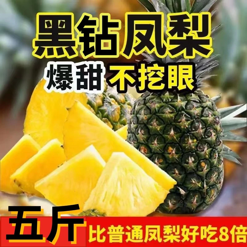 【黑钻凤梨】西双版纳产地直发整箱新鲜脆甜多汁不挖眼现摘现发ll