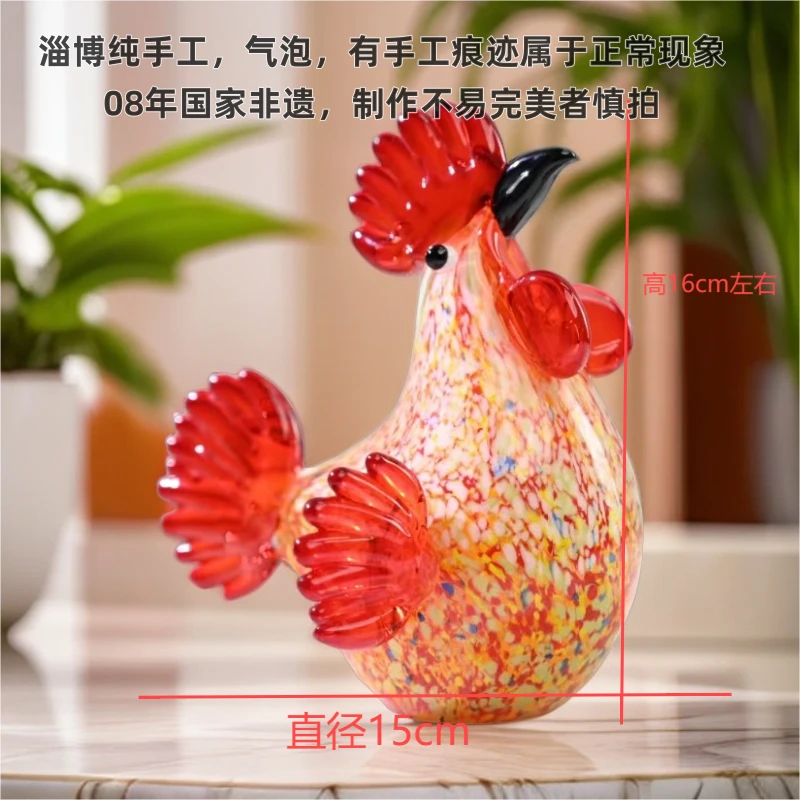 【淄博非遗纯手工】琉璃咕咕公鸡家居大吉大利艺术摆件送礼