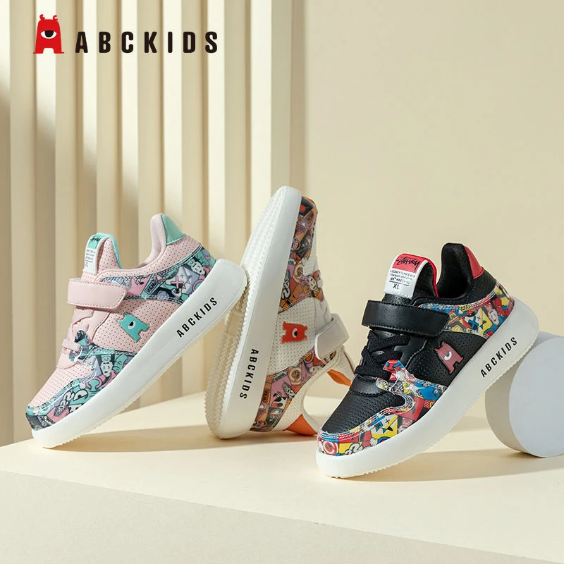 Abckids秋季新款轻便透气休闲板鞋防滑软底运动鞋GP133304055