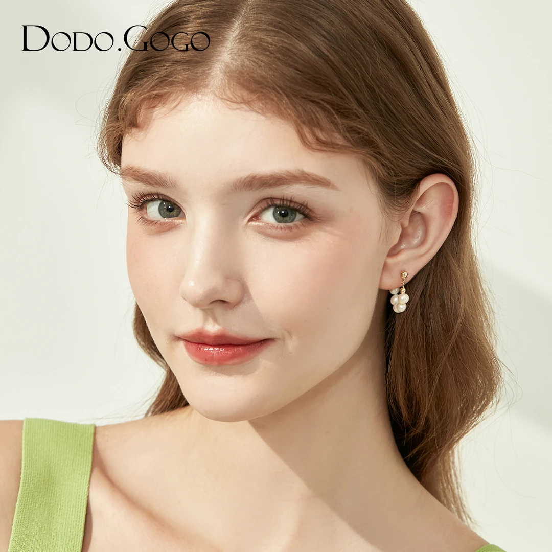 DODOGOGO 合金仿珍珠耳饰 七夕送老婆精致气质轻奢夏季珍珠耳环