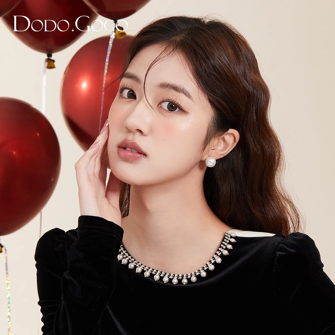 DODOGOGO 合金仿珍珠耳饰 气质轻奢时尚百搭复古法式简约施家耳环