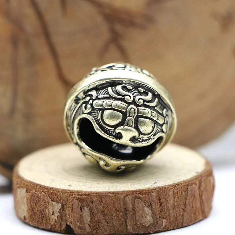 纯纯黄铜饕餮铃铛车钥匙扣新款高端级男士女生铃铛大创意挂件礼物