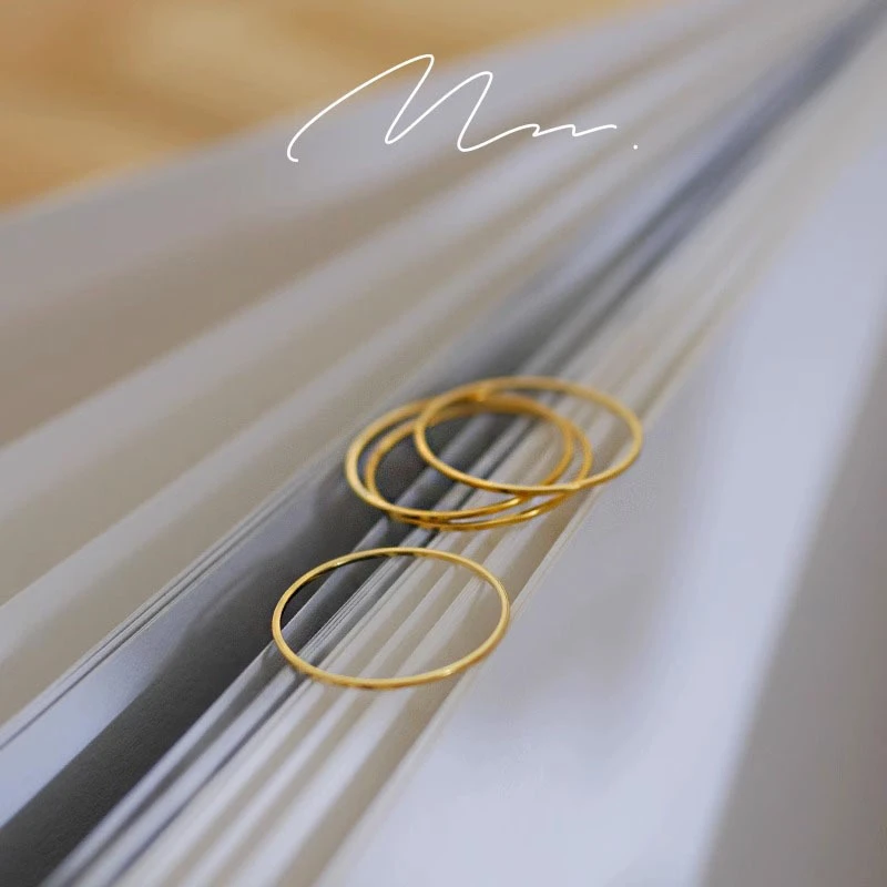 钛钢戒指 0.5mm极细叠戴素圈戒指女小众设计钛钢戒指光面指环小巧