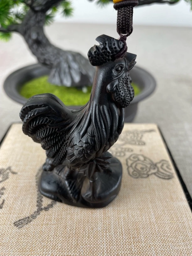 达拉干 生肖鸡 木雕雕刻手把件创意把玩件挂件