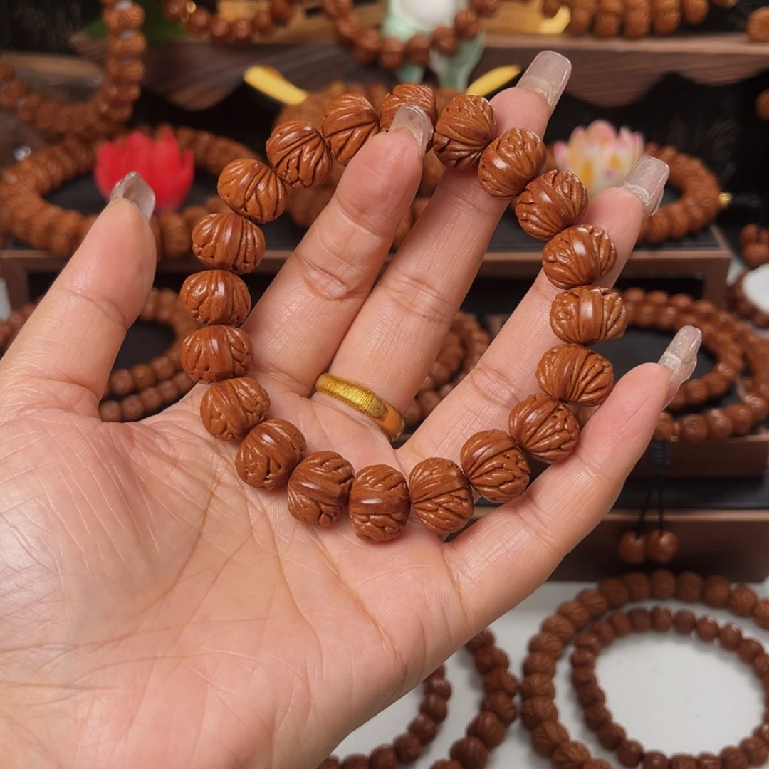 桃核手串15野生籽火麒麟