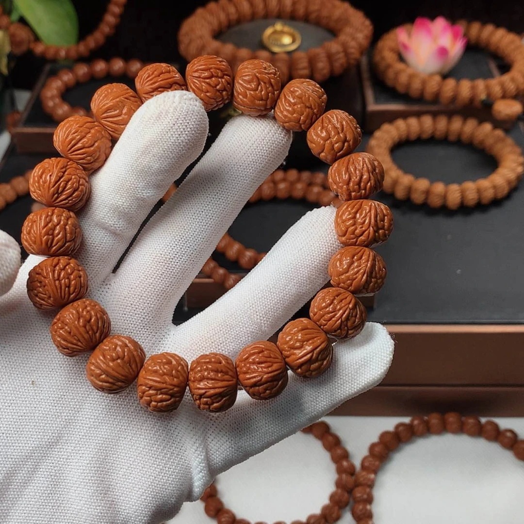 【闪购商品】桃核吊坠东*15红皮荔枝单圈