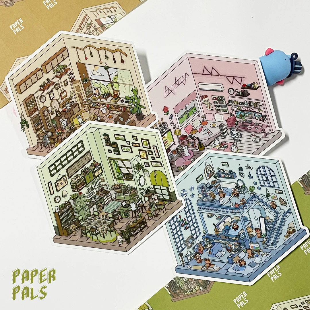 PAPERPALS 纸泡 生活派对系列 立体 造景 贴纸 3D 手帐 拼贴 房间