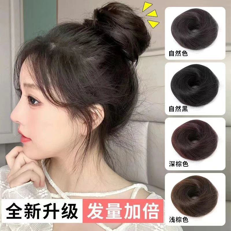 非金属亚克力发饰 可爱丸子头懒人发饰发圈蓬松自然花苞头盘发