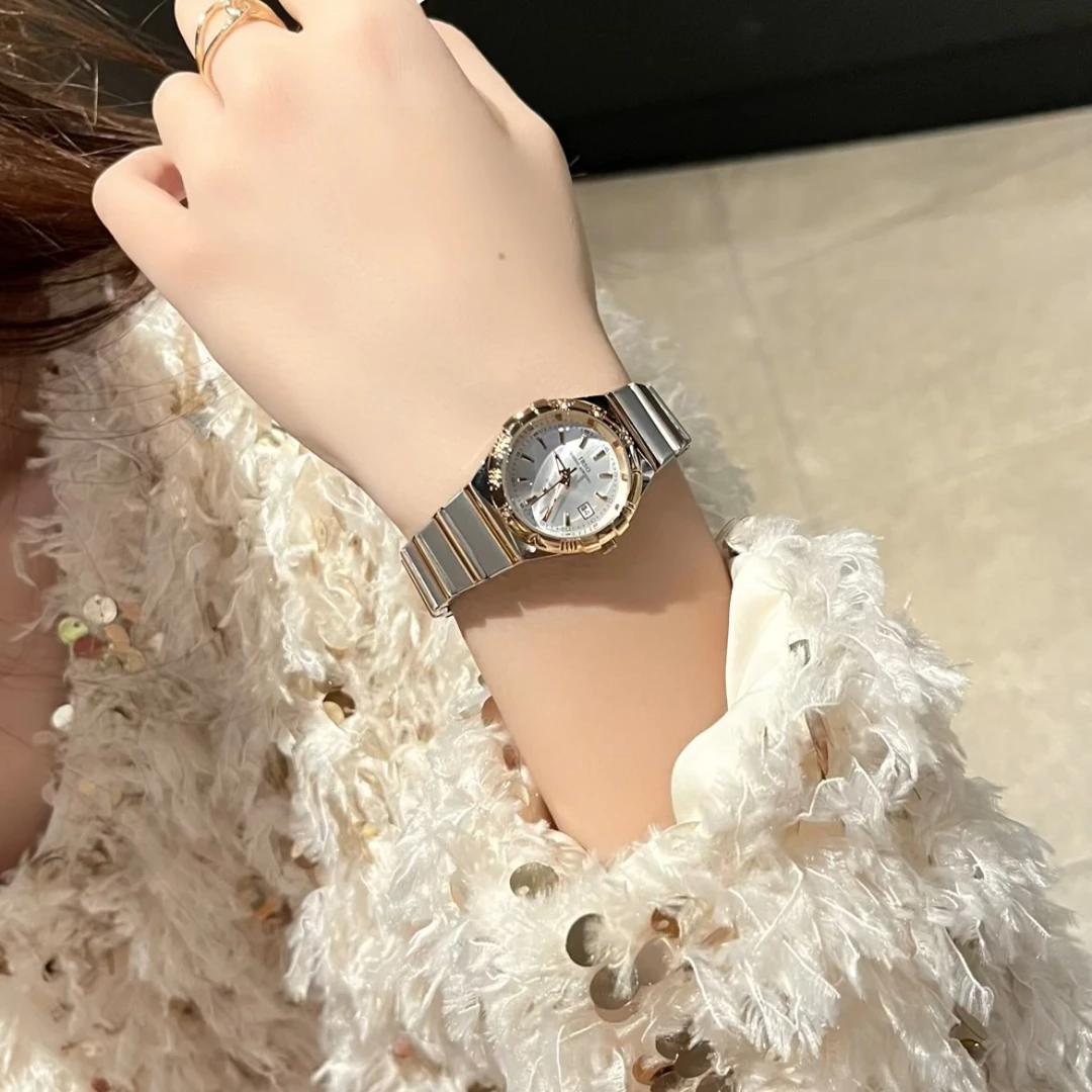 【萝伦】新品女款百搭时尚经典星座气质女士防水简约钢带手表6818