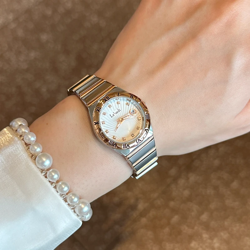 【萝伦】星座系列 手表女士职场品牌表女简约女款防水腕表镶钻439