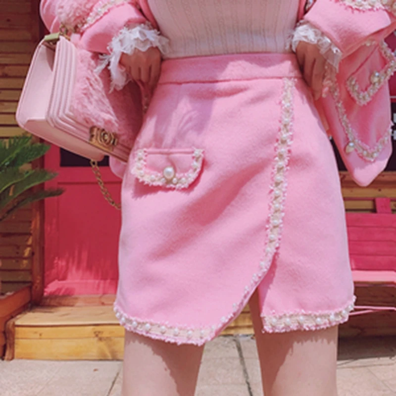 珠边时尚毛呢套装