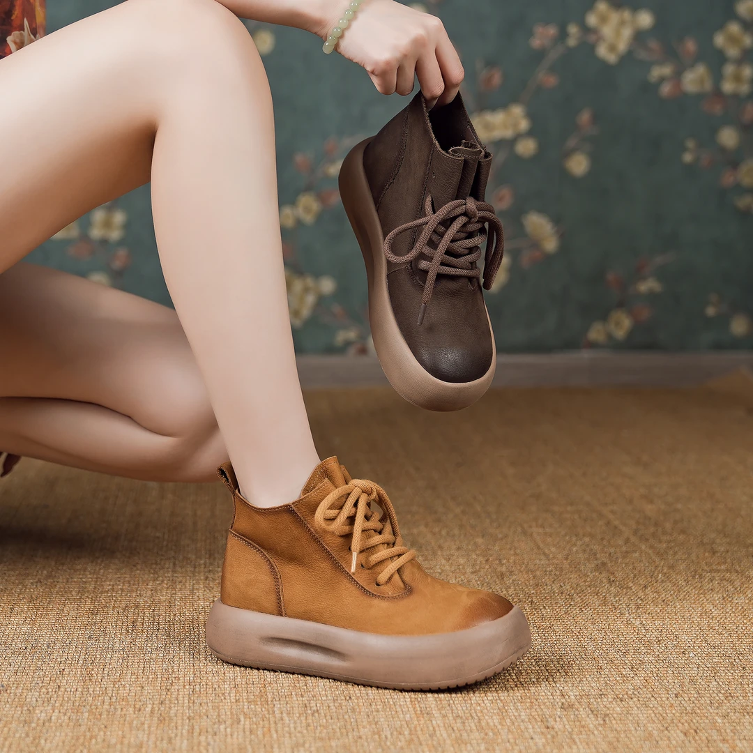 【X】高帮百搭复古鞋女款2024秋季软底新款网红休闲鞋板鞋 13623