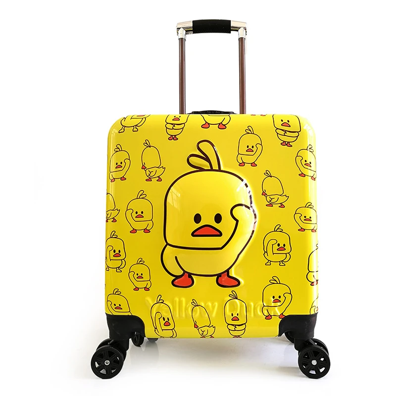 小黄鸭行李箱结实耐用18寸拉杆箱万向轮密码通用时尚拉杆不锈钢