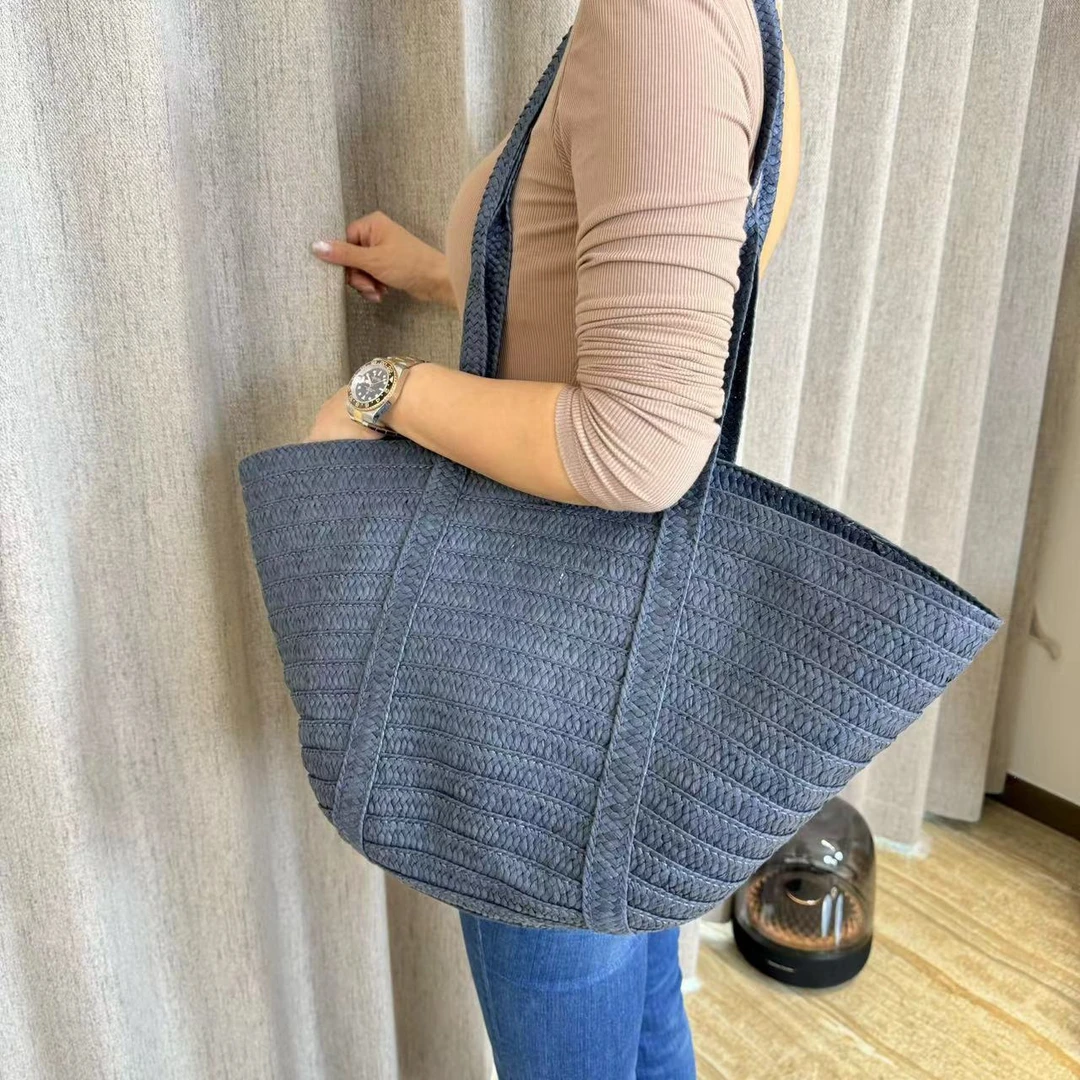 西班牙出口手工编织托特包大容量草编包女2024新款夏季度假单肩包