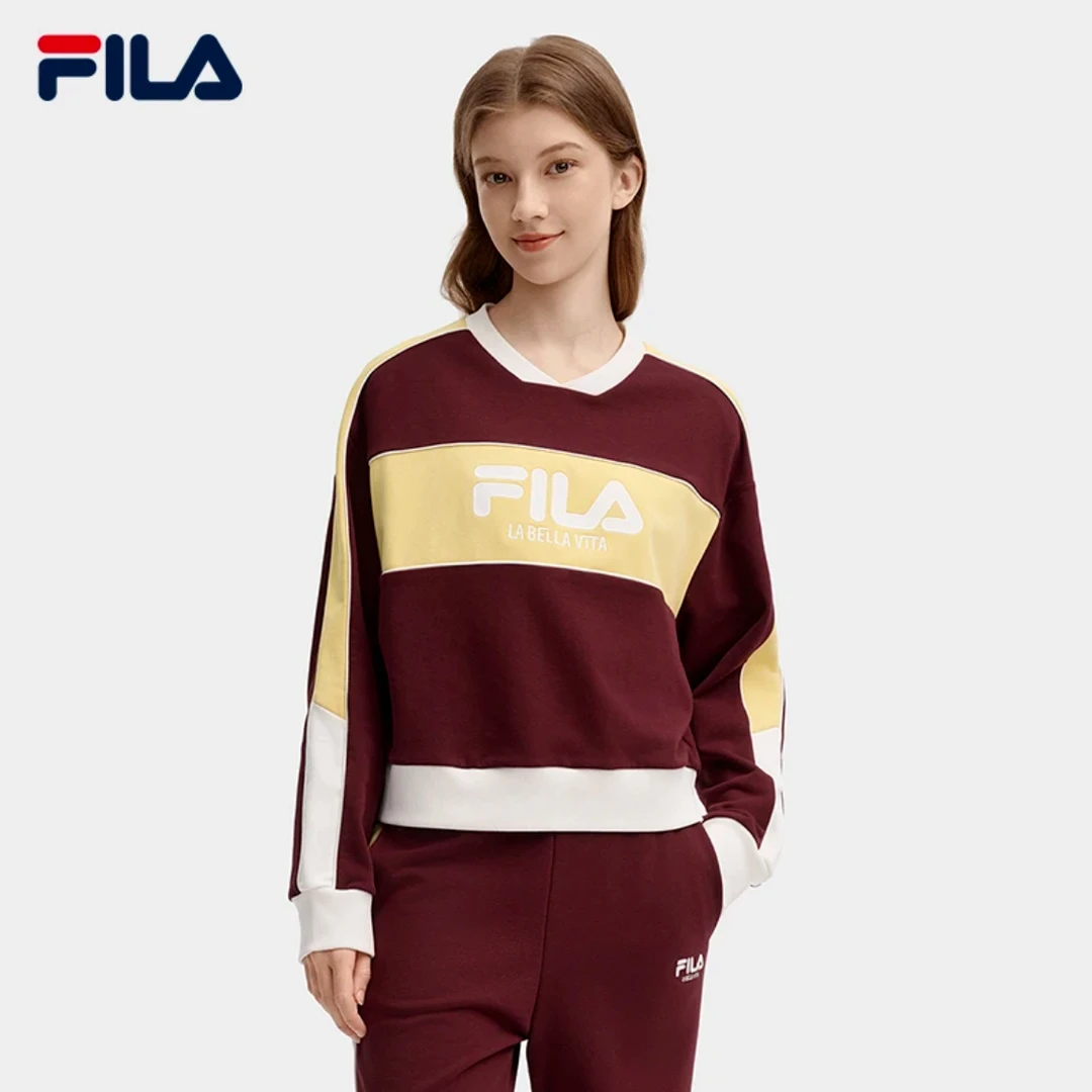 Fila/斐乐女款运动长袖卫衣舒适休闲户外百搭F11W439215F