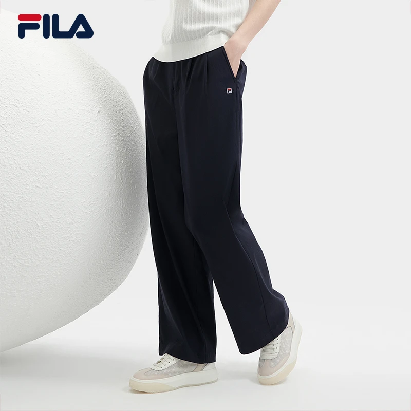 Fila/斐乐莱赛尔+亚麻女商务长裤透气显瘦直筒F11W421804