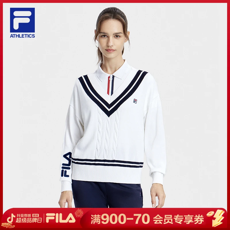 Fila/斐乐长袖运动针织衫时尚春季撞色秋女子卫衣A51W433402