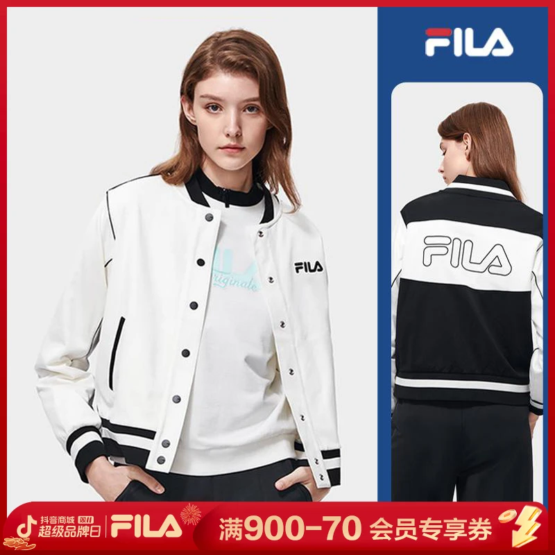 Fila/斐乐【24新款抢先购】时尚撞色棒球领针织运动外套F51W419507A