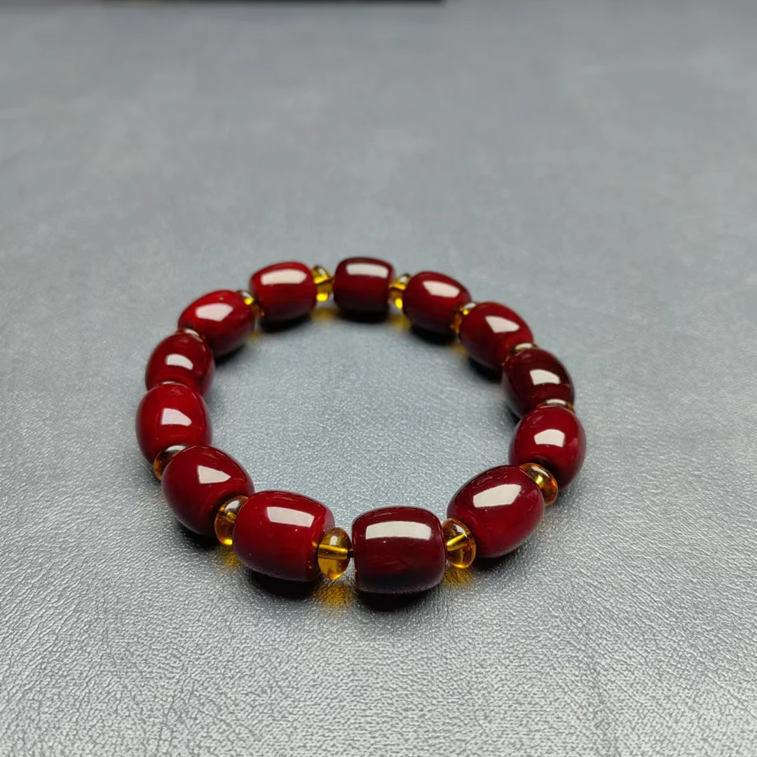 非金属皮质手链 牦牛角16桶珠精品单圈男士手串经典民族风 复古