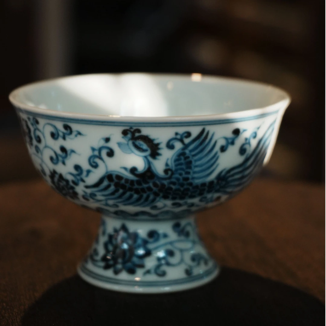 玥之古藏凤凰高足杯