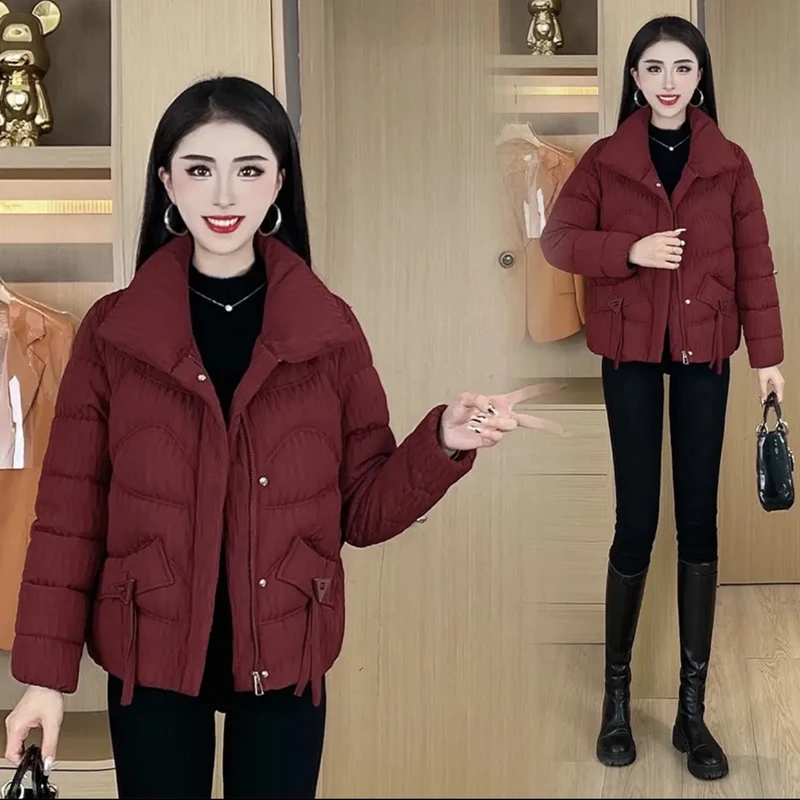 设计感短款立领棉服女冬季2024新款洋气加厚保暖时尚外套