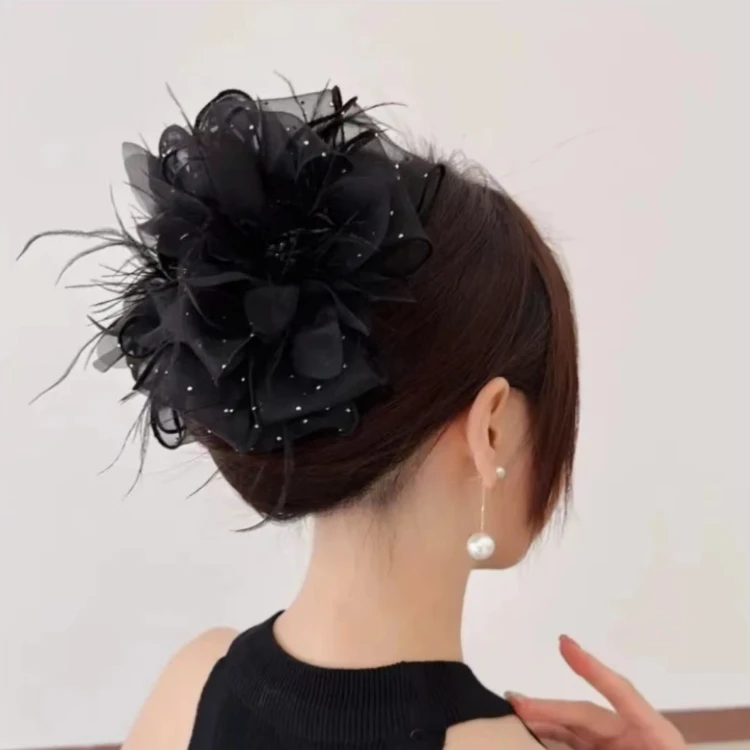 2025春夏季新款满天星大抓夹优雅甜美手工Z161