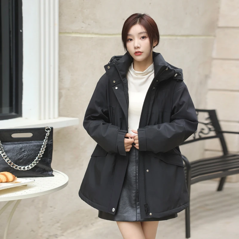 新品休闲短款羽绒服女士连帽白鸭绒小个子百搭外套24373