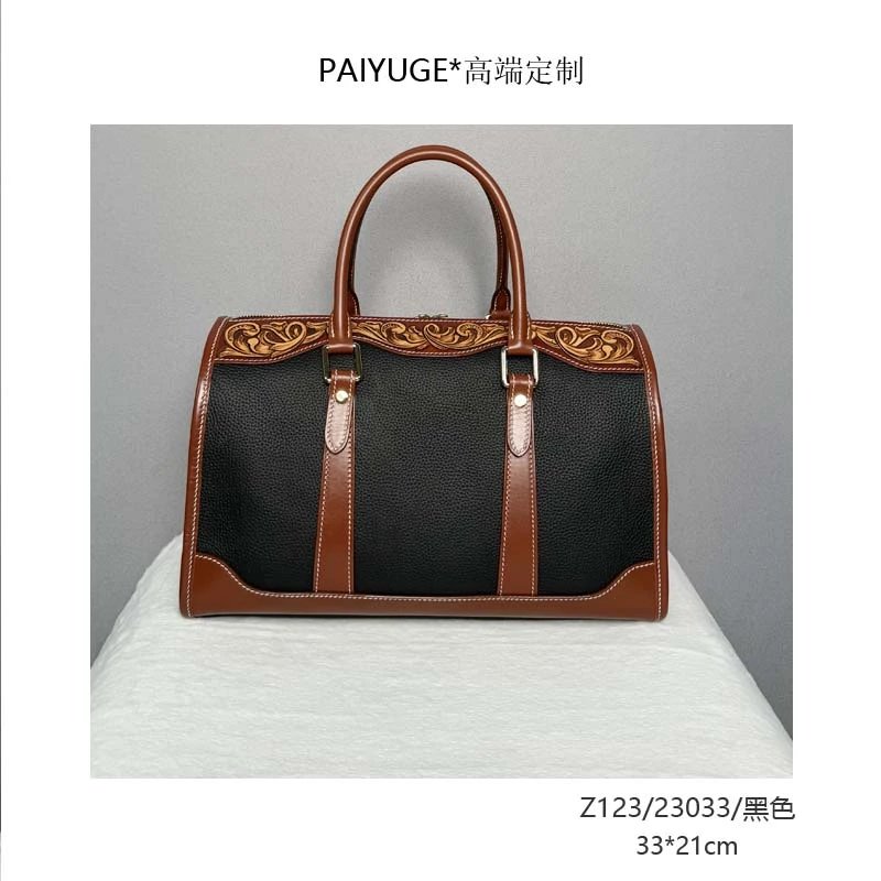 Z123/23033/黑色 高端订制手工蜡线时尚女士单肩斜挎包800孤品