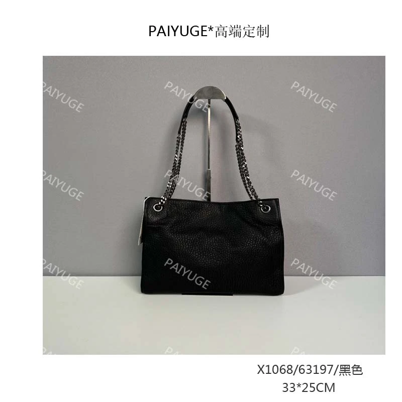 X1068/63197/黑色  paiyuge高端订制百搭女士手提斜挎包1939孤品