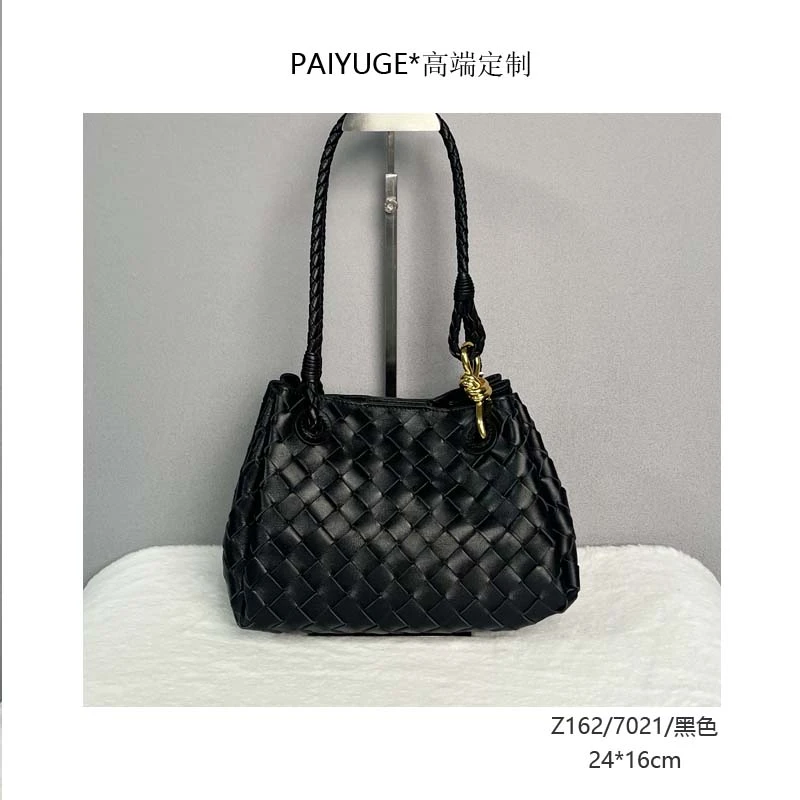 Z162/7021/黑色 高端订制手工蜡线女士单肩斜挎手提包1140