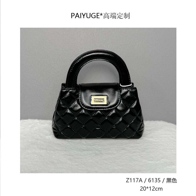 Z117A/6135/黑色 高端订制手工蜡线女士单肩斜挎手提包509孤品