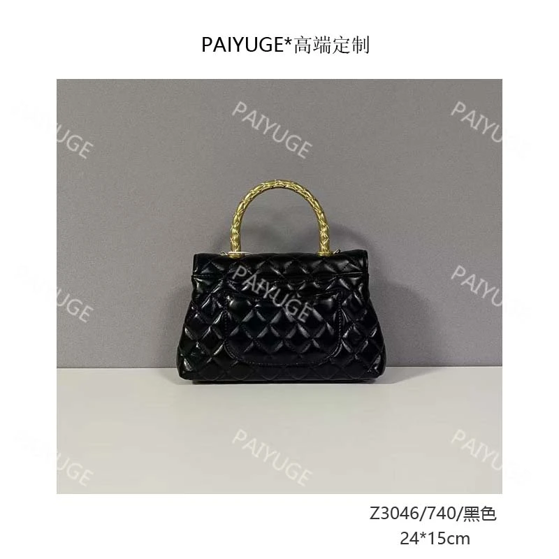 Z3046/740/黑色 Paiyuge高端订制女士手提单肩斜挎包2043