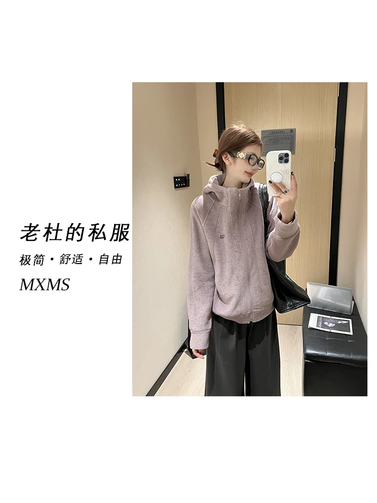 （麦欢尼）309-“宝藏衣橱”休闲百搭微韩版净版显瘦加绒连帽外套