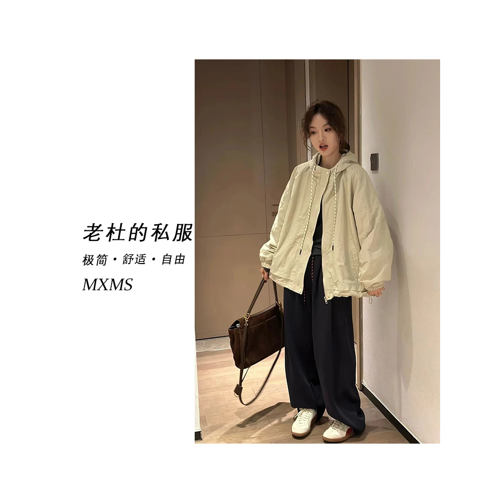 （美熙美树）A557-“风气雅丹”净版按扣拉链连帽休闲加厚外套