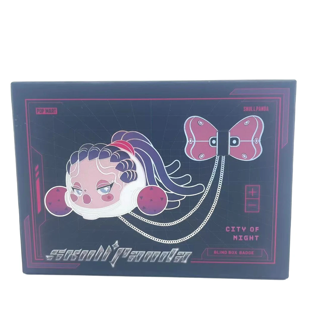 SKULLPANDA夜之城系列徽章正品盲盒泡泡玛特公仔玩具L1045