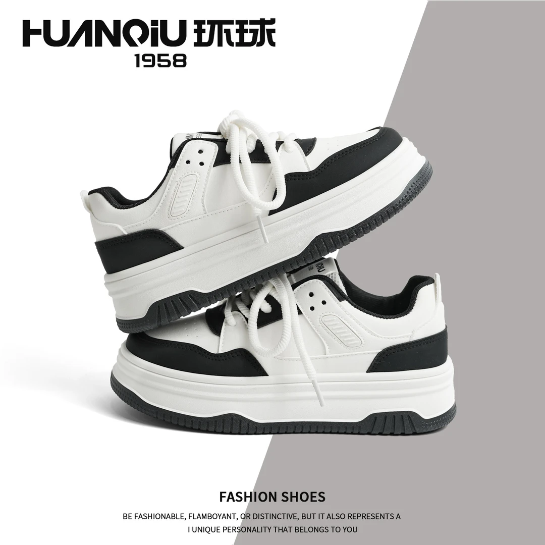 HUANQIU/环球新款秋冬运动旅游鞋爆款百搭厚底学生时尚休闲小白鞋