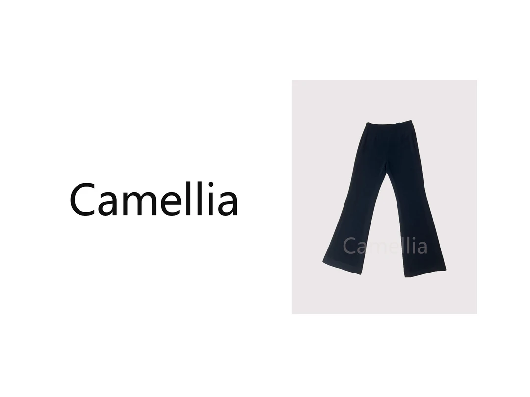 Camellia“淡烟疏雨”休闲百搭马蹄裤5174