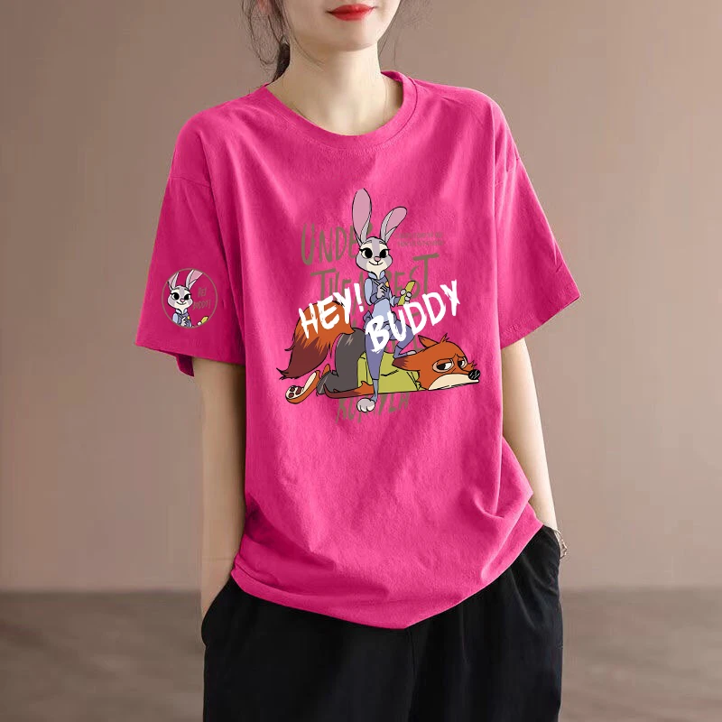 纯棉短袖t恤女夏季女装大码休闲洋气百搭显瘦时尚宽松印花潮流ins