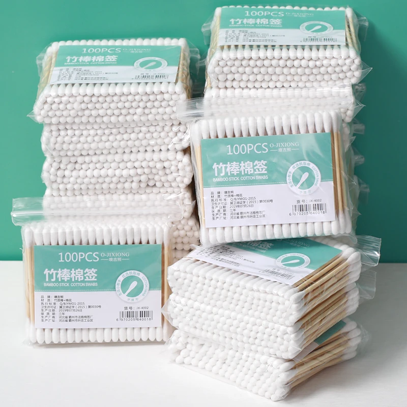 【新店福利】竹棒棉签包邮双头竹木棒化妆用棉棒棉花掏耳朵圆头卸