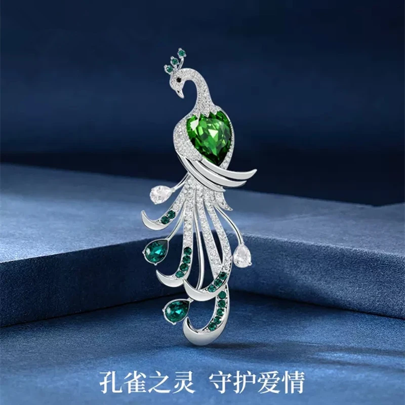 合金胸针 【绿色孔雀】简约百搭精致优雅复古大气春夏时尚-5005